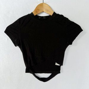 SHEIN CUT OUT CROP TOP - BLACK